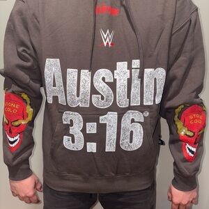 Civil Regime x WWE Austin 3:16 Brown Hoodie Men’s M NWT oversized